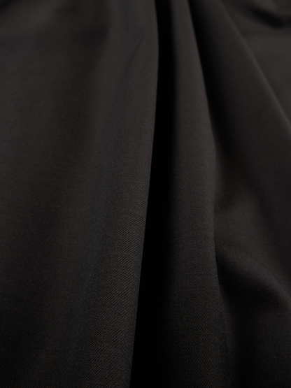 Super130's WOOL CHAMBRAY GABARDINE SHIRTS｜BLACK BROWN