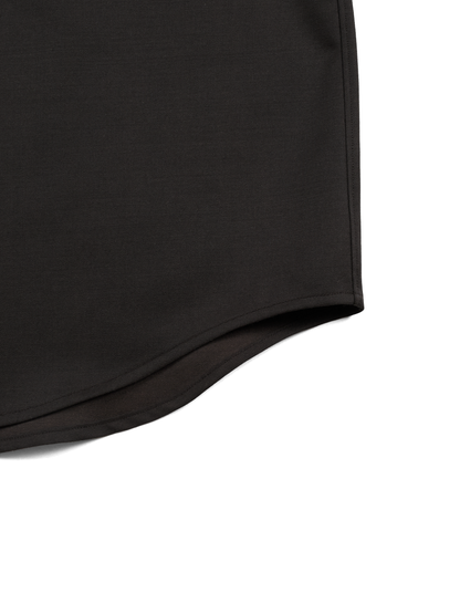 Super130's WOOL CHAMBRAY GABARDINE SHIRTS｜BLACK BROWN