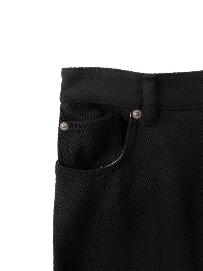 SILK NEP DENIM PANTS for WOMEN｜BLACK