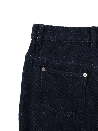 SILK NEP DENIM PANTS for WOMEN｜DARK NAVY