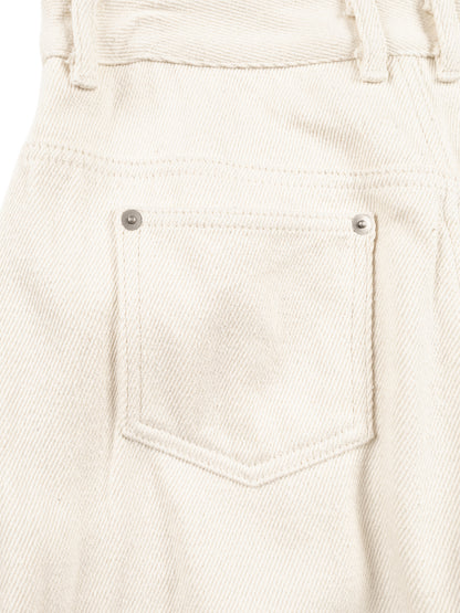 SILK NEP DENIM PANTS for WOMEN｜WHITE