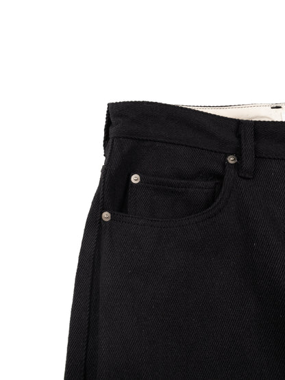 SILK NEP DENIM PANTS｜BLACK