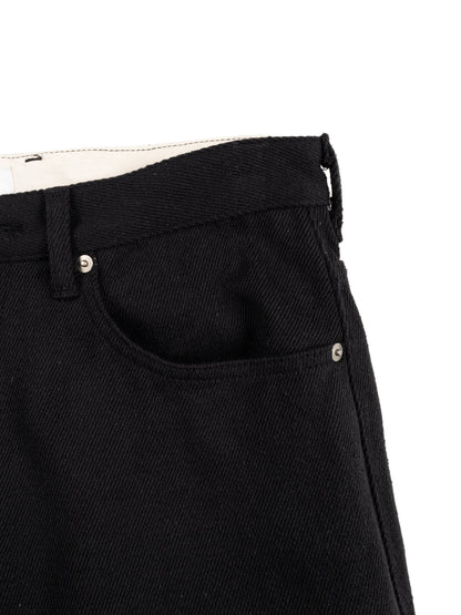 SILK NEP DENIM PANTS｜BLACK