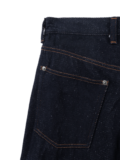 SILK NEP DENIM PANTS｜DARK NAVY