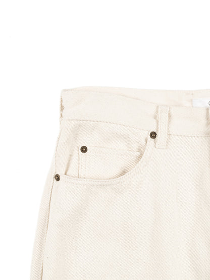 SILK NEP DENIM PANTS｜WHITE