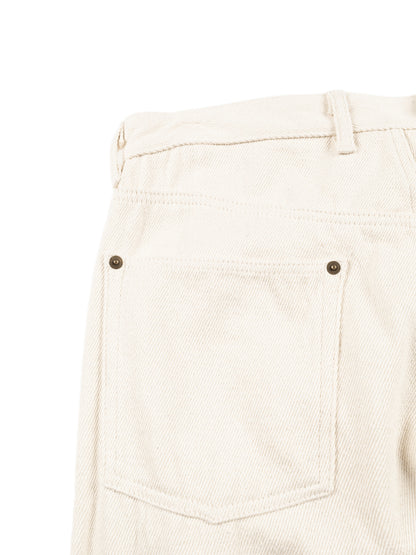SILK NEP DENIM PANTS｜WHITE