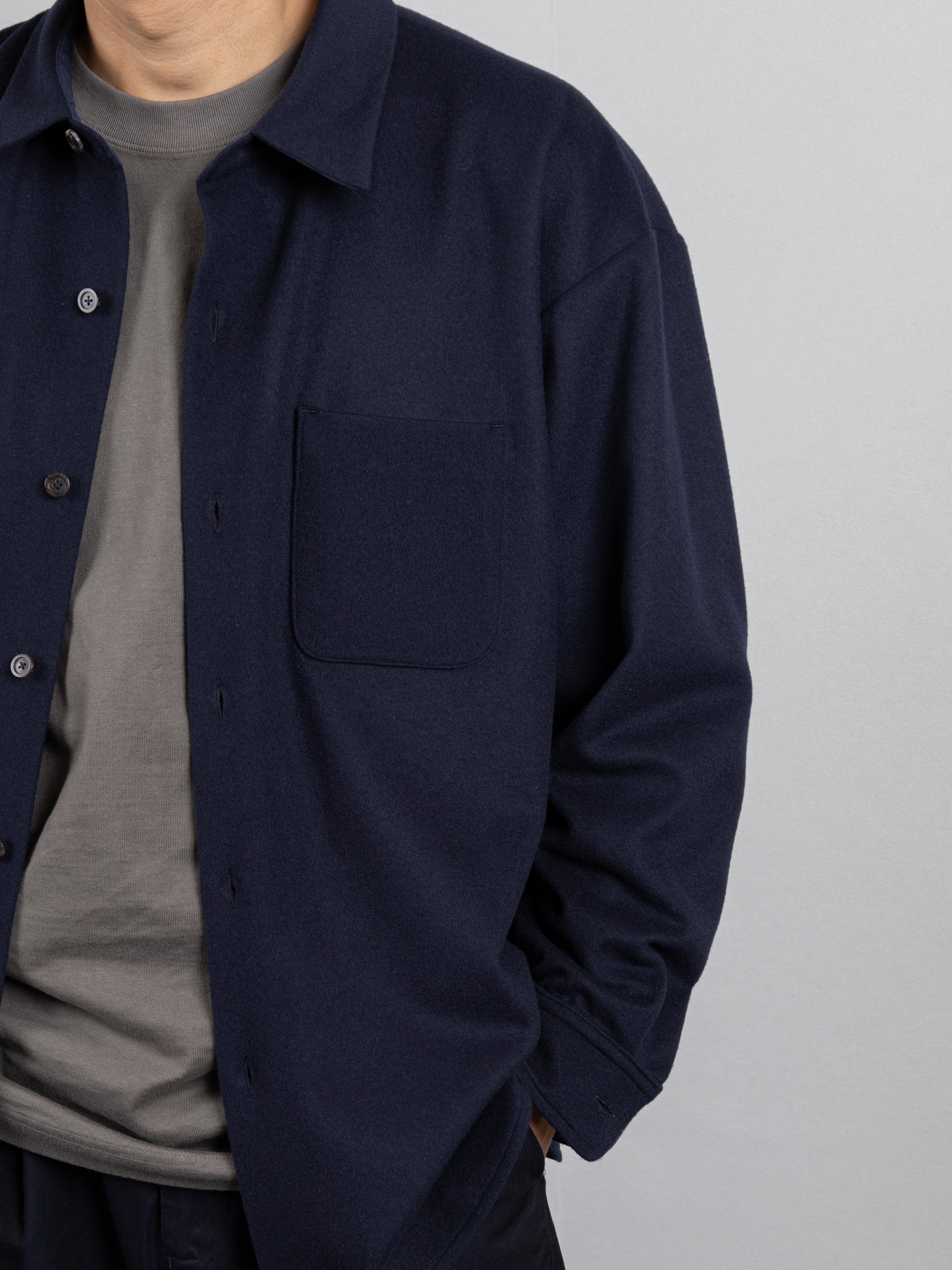 SUPER EXTRA FINE WOOL SHIRTS｜NAVY – Cornier