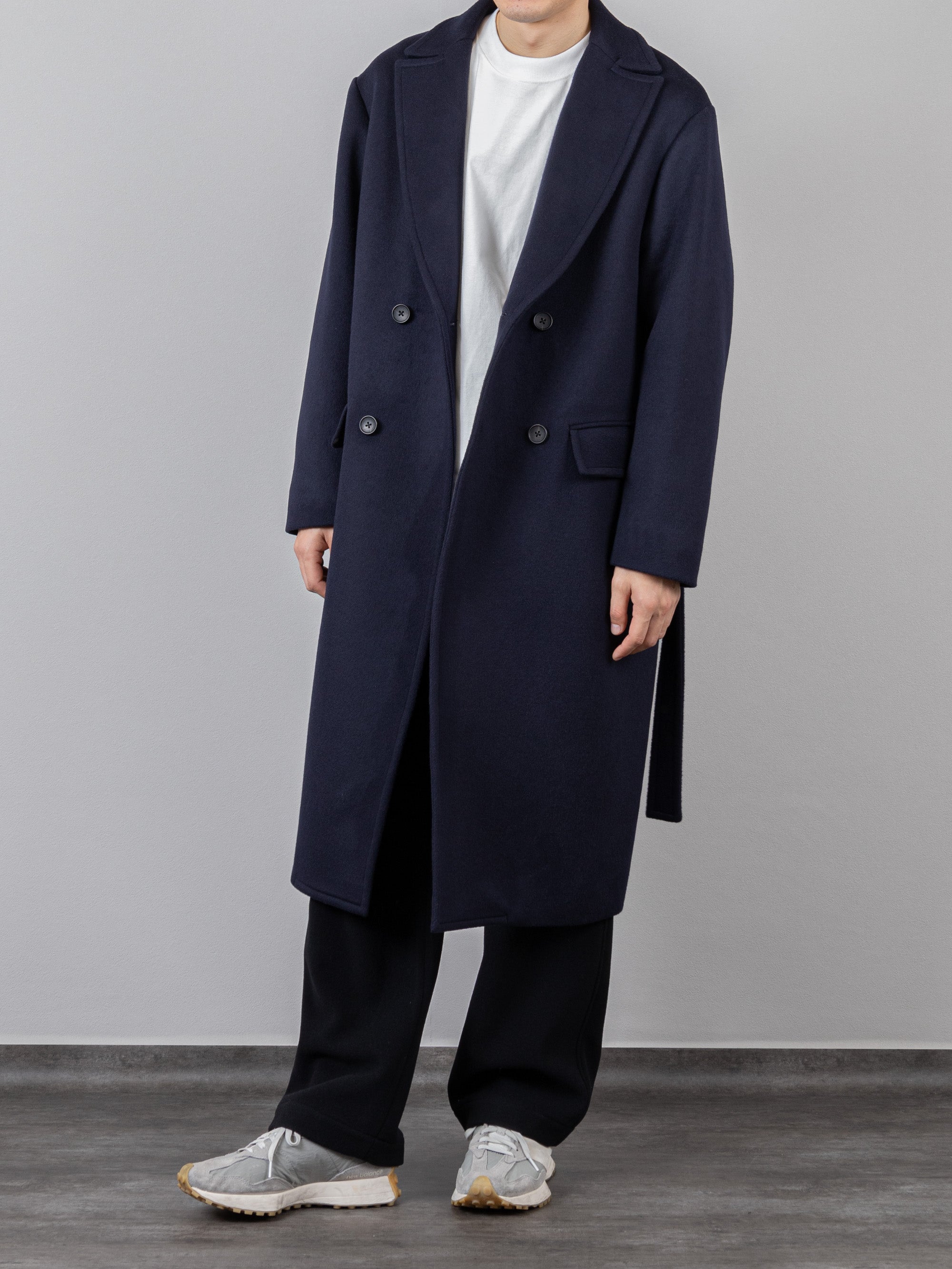 SUPER EXTRA FINE WOOL LONG COAT｜NAVY – Cornier