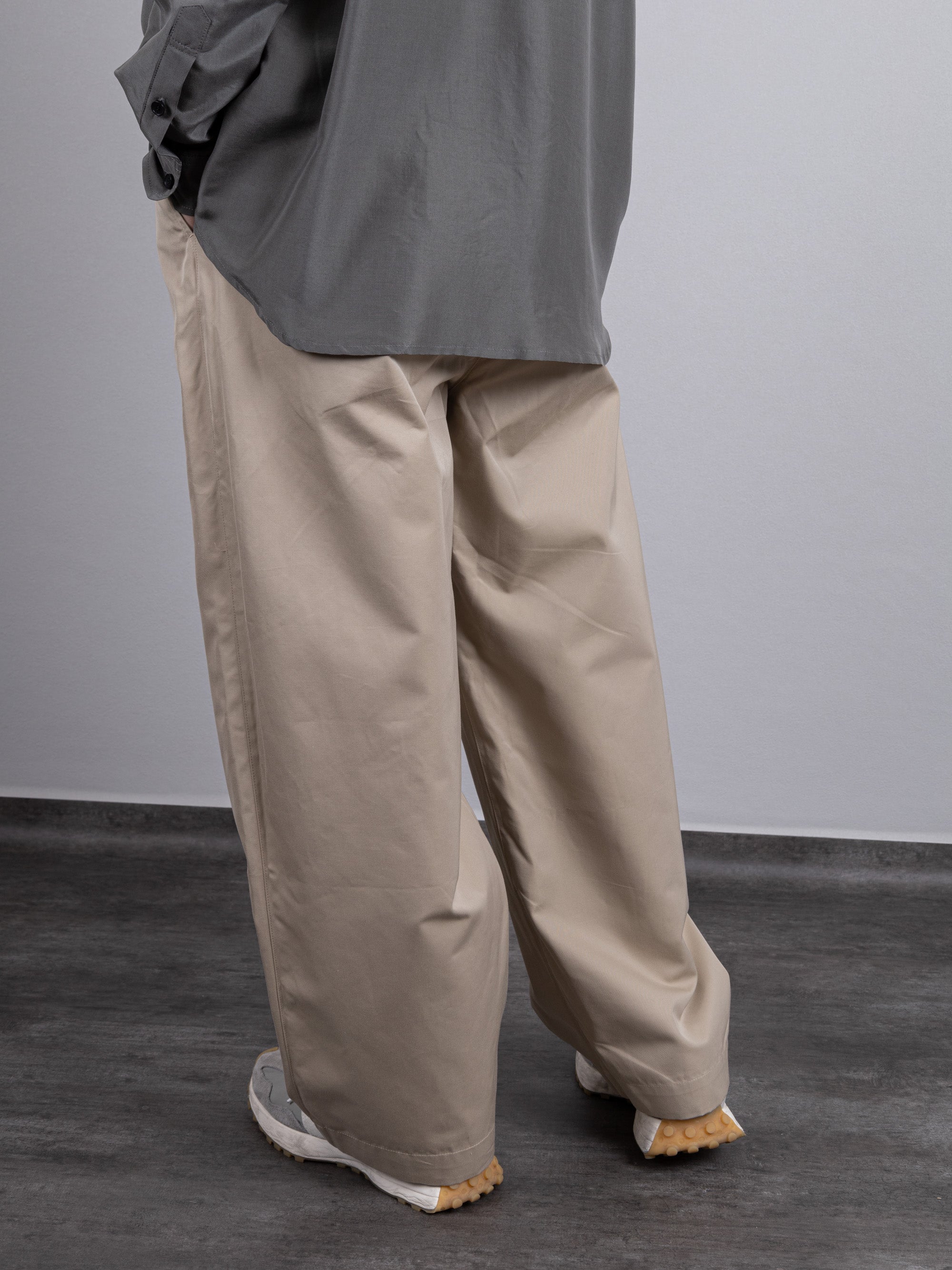 GIZA COTTON/SILK GABARGINE WIDE PANTS - harizma-center.com.ua