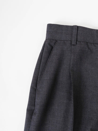 WORSTED WOOL/MOHAIR PANTS for WOMEN｜탑 그레이