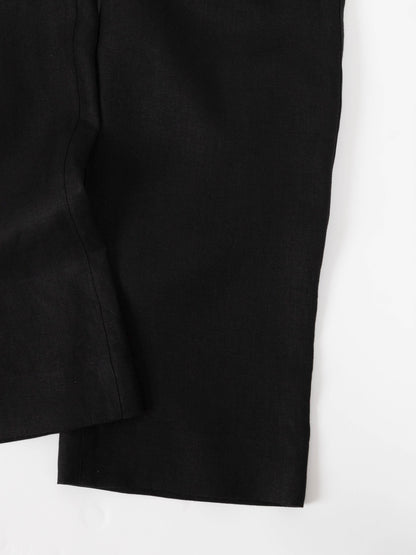 HIGH DENSITY LINEN PANTS for WOMEN｜BLACK