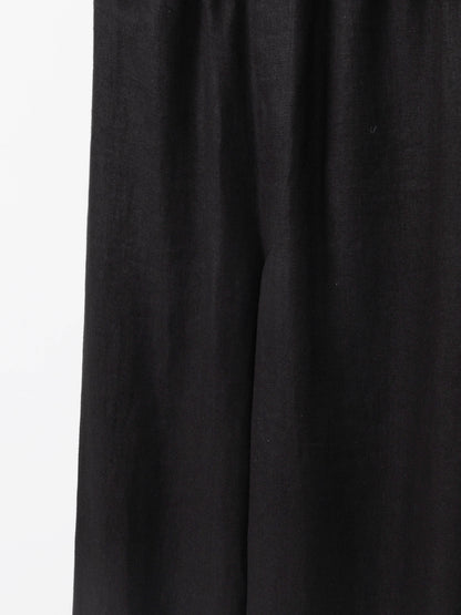 HIGH DENSITY LINEN PANTS for WOMEN｜BLACK