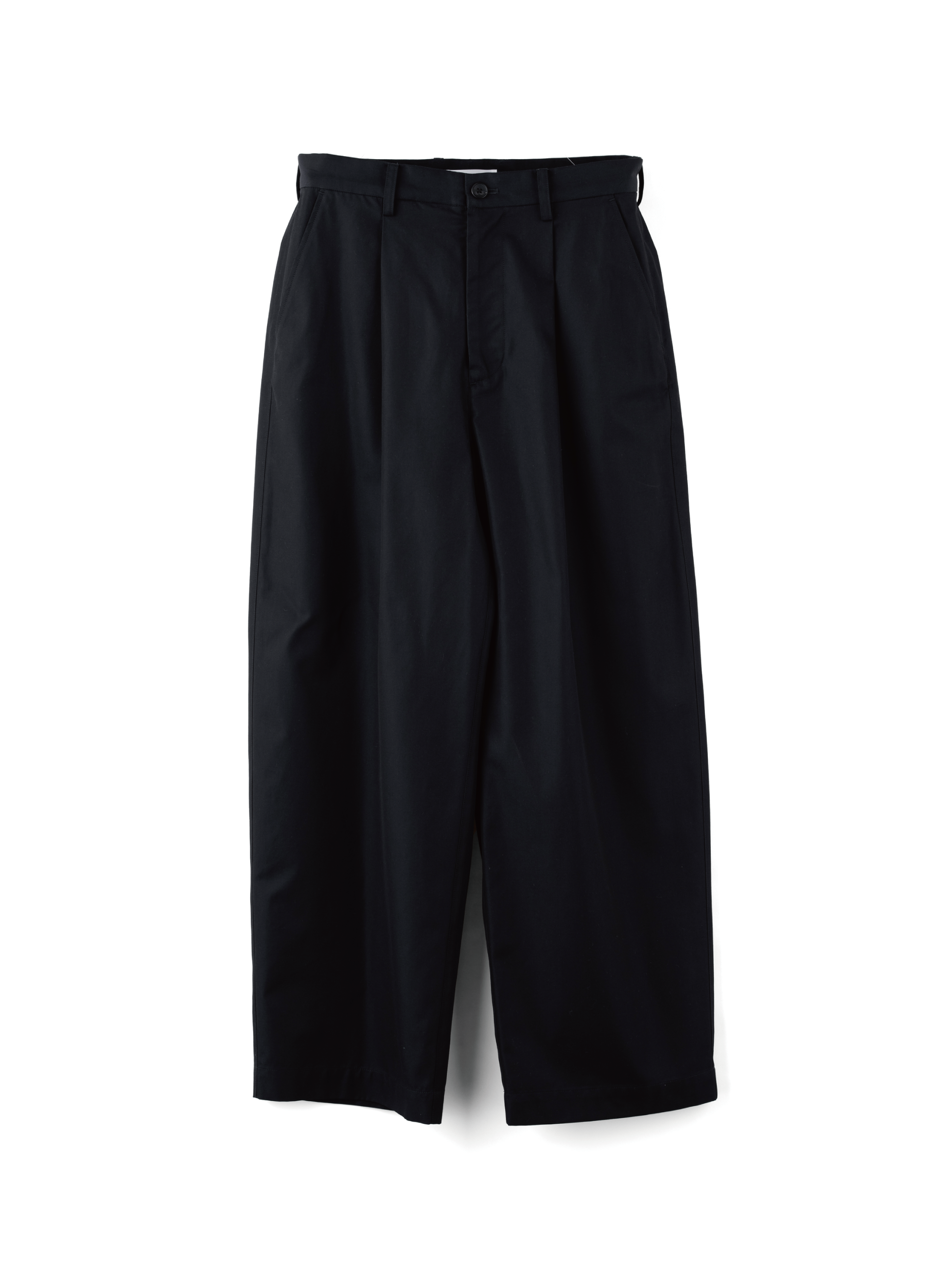 GIZA COTTON/SILK GABARGINE WIDE PANTS |BLACK NAVY – Cornier