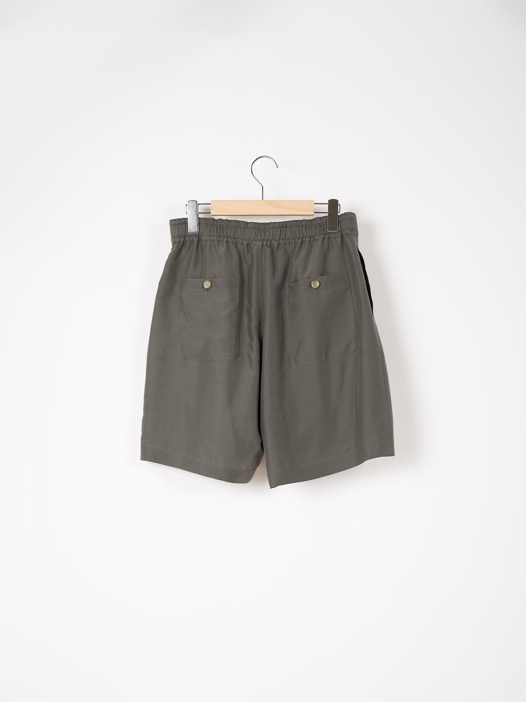 BRAZIL SILK SHORT PANTS(GREY KHAKI)