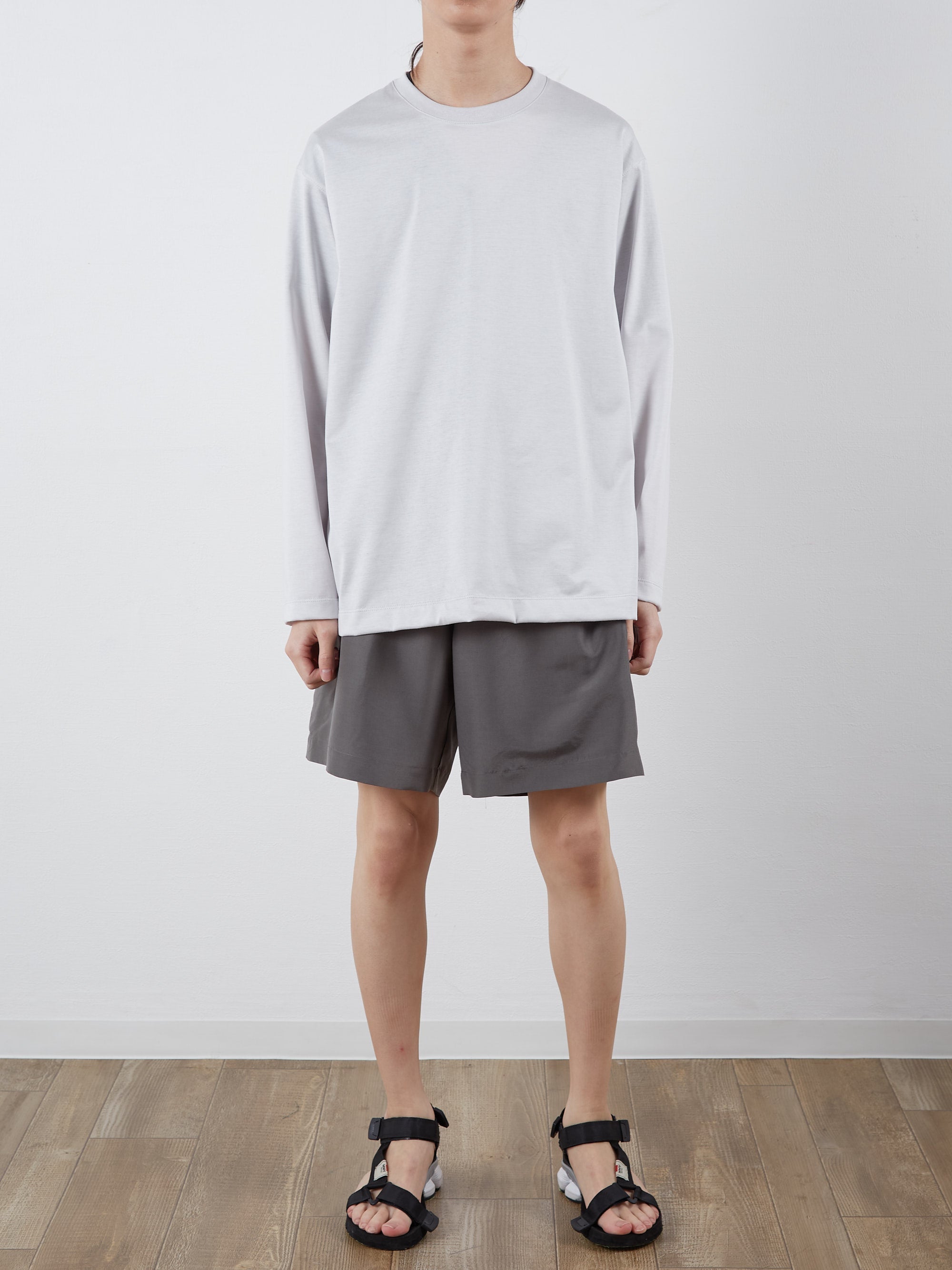 BRAZIL SILK SHORT PANTS(GREY KHAKI)