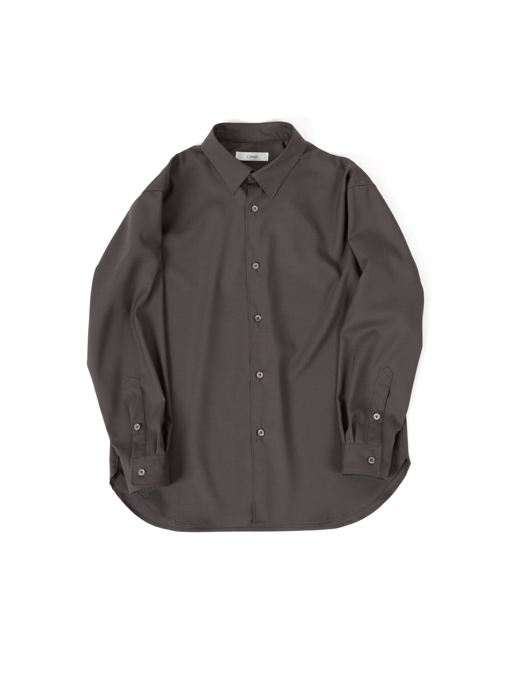 数量値引き Cornier WORSTED WOOL SHIRTS｜CHARCOAL - トップス