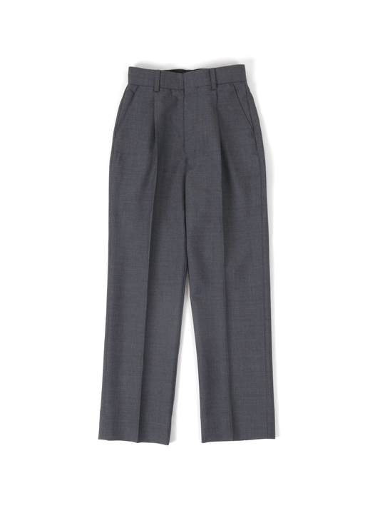 WORSTED WOOL/MOHAIR PANTS for WOMEN｜TOP GRAY
