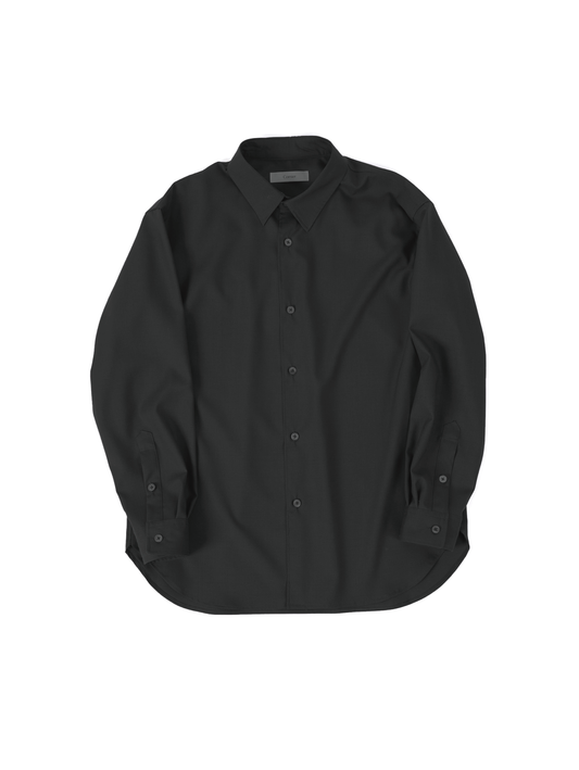 WORSTED WOOL SHIRTS for WOMEN｜FADED BLACK