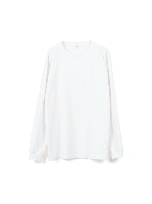 SUVIN COTTON HIGH GAUGE T-SHIRTS LONG SLEEVE ｜WHITE