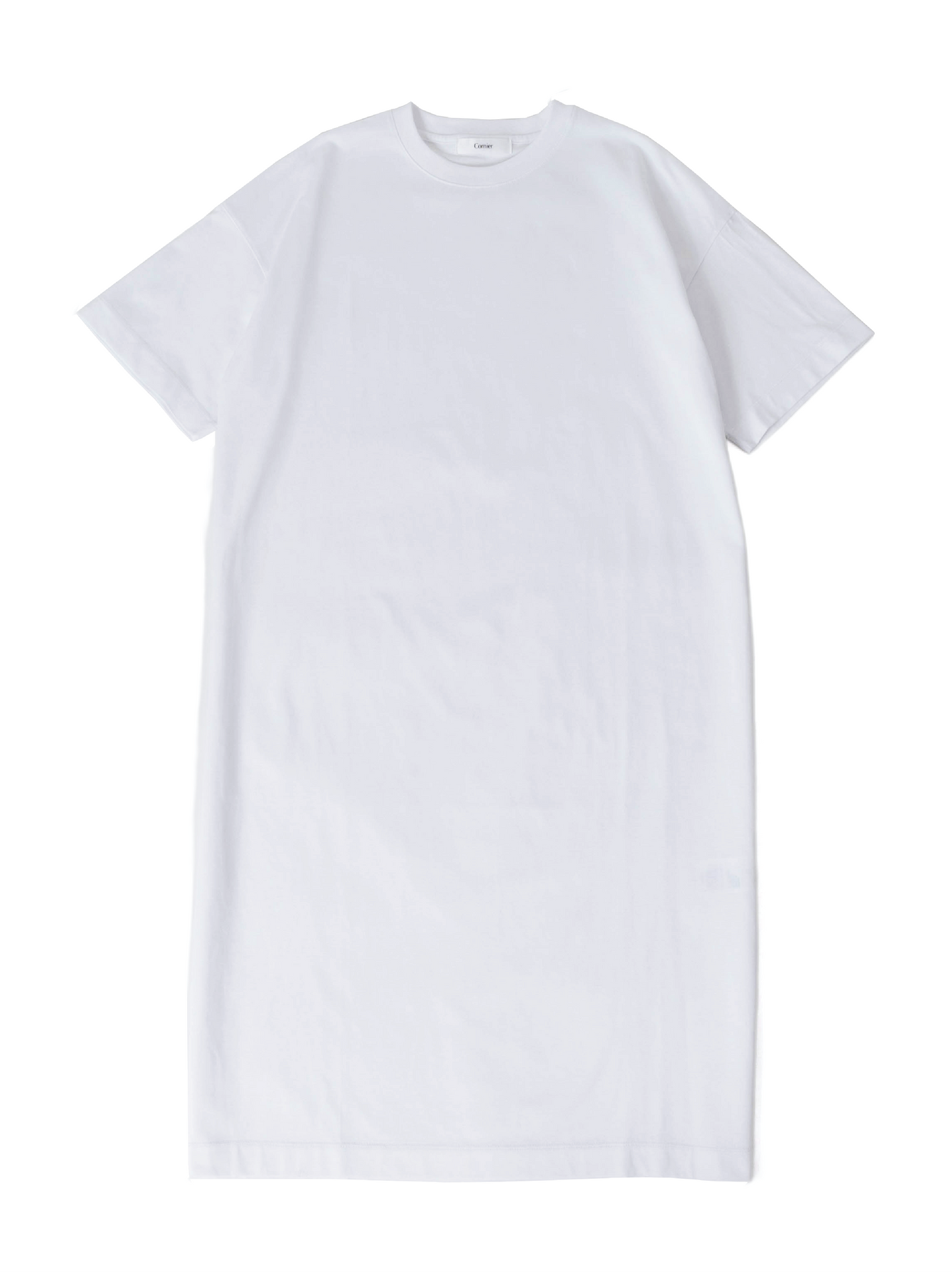SUPER HIGH GAUGE HALF SLEEVE DRESS-T (White Gray)