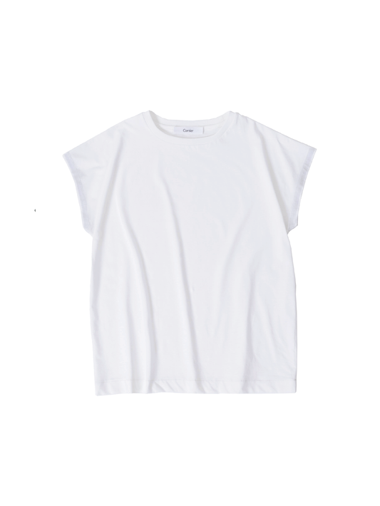 CLEAR JERSEY FRENCH SLEEVE T-SHIRTS｜WHITE
