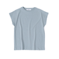 CLEAR JERSEY FRENCH SLEEVE T-SHIRTS｜DUSTY BLUE